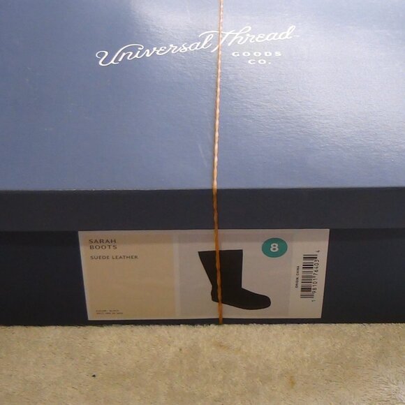 Universal Thread Women's Sarah Black Suede Leather Shearling Winter Boots Size 8 - Picture 4 of 16